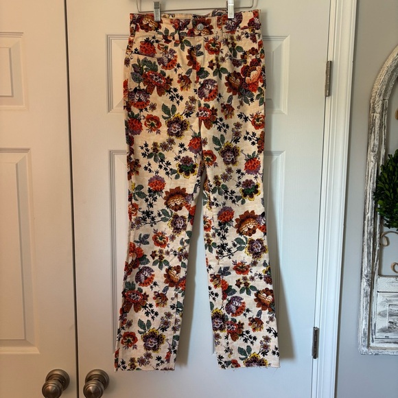 Anthropologie Pilcro The Cigarette Slim Straight Floral Jeans size 28 Boho Fall - Picture 3 of 11